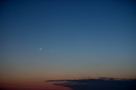 4% Waxing Crescent, Mercury, and Venus