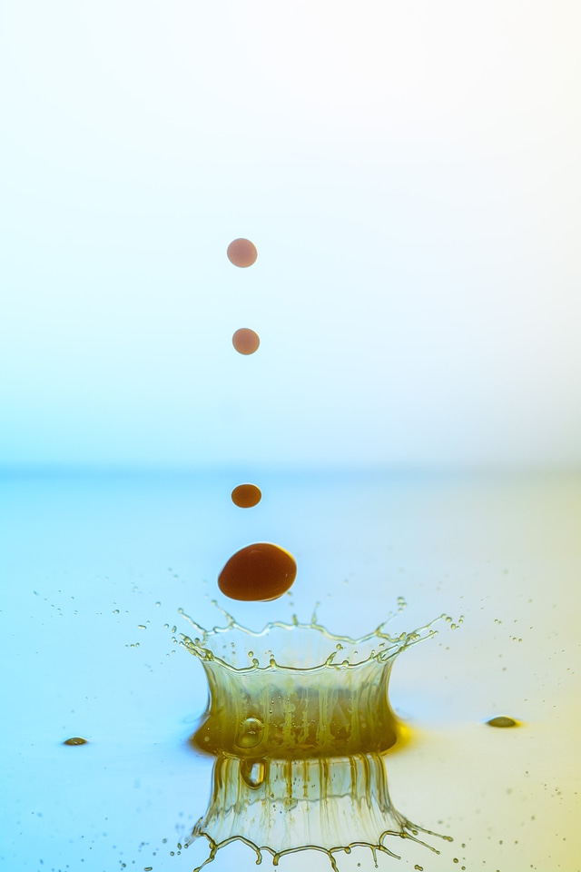 Drop of water liquid inject