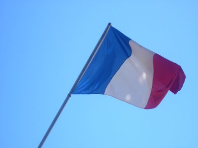 Drapeau tricolore français photo