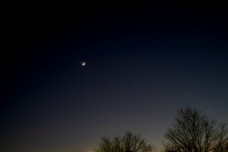 Waxing Crescent Moon, Saturn, and Jupiter on 12-17-20