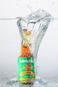 Spray water splashes spill over