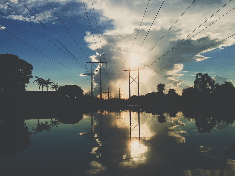 Clouds water reflection