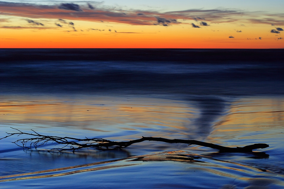 Beach twilight the coast of the baltic sea