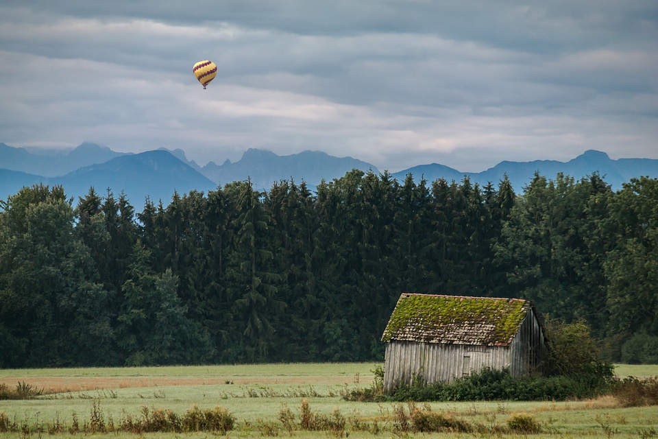 Clouds alpine hot air balloon