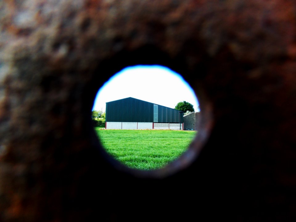 Through a gate post