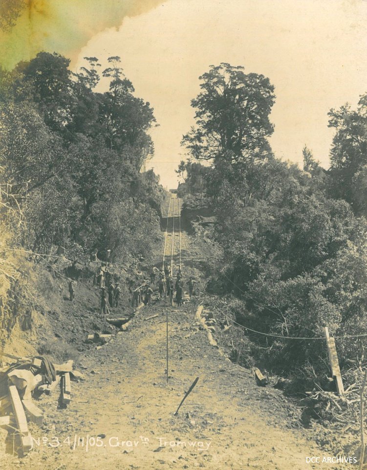 Laying Rails for Gravitation Tramway  - Waipori 1905