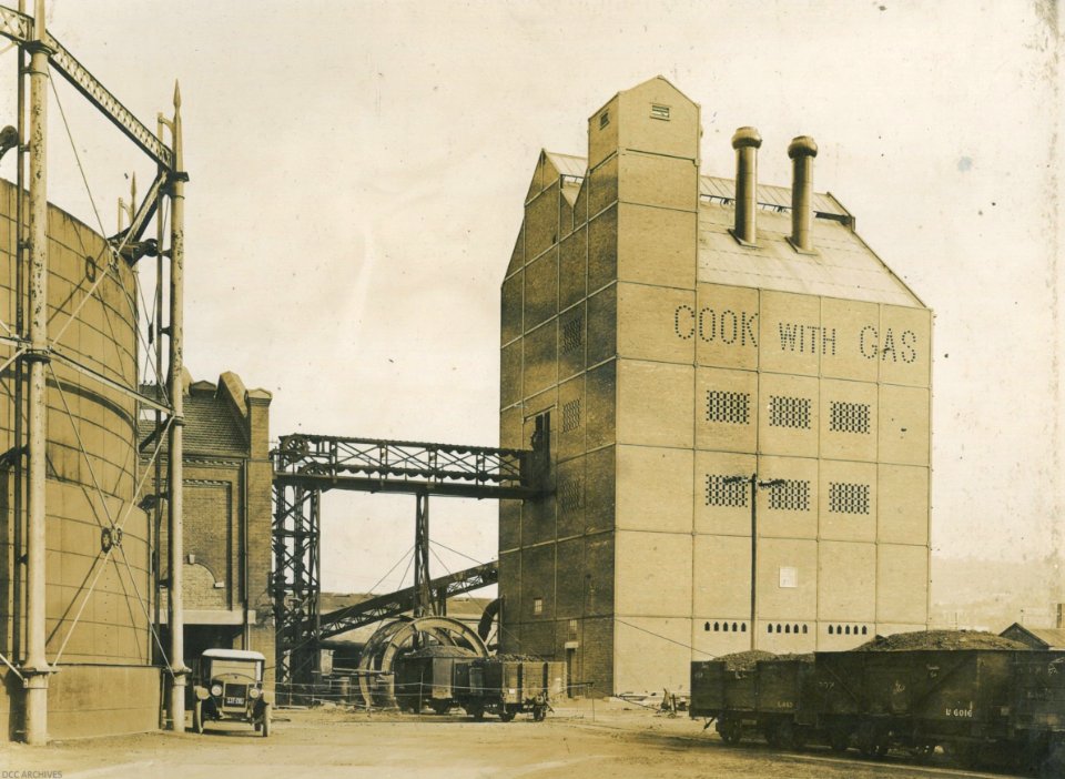 Vertical Retort Installation in progress, Dunedin Gasworks, 1927