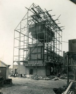 Vertical Retort Installation in progress, Dunedin Gasworks, 1927