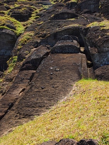 Moai huge stone statues