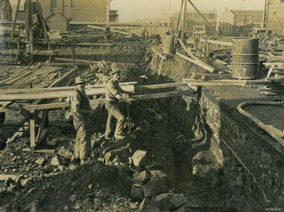 Vertical Retort Installation in progress, Dunedin Gasworks, 1927