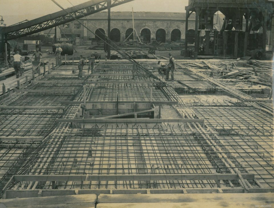 Vertical Retort Installation in progress, Dunedin Gasworks, 1927