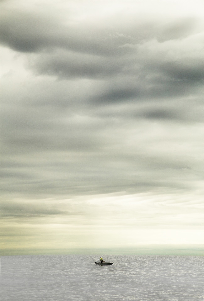 Vessel clouds fisherman