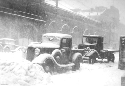 Heavy Snowfall, outside Electricity Department, Cumberland Street, 1939