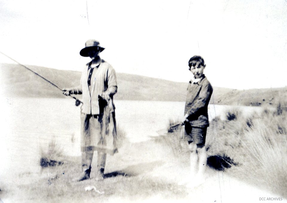Mrs Dick Cotton and son, Waipori