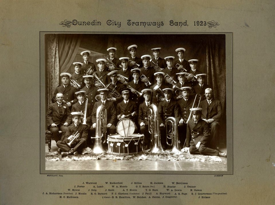 Dunedin City Tramways Band,  1923