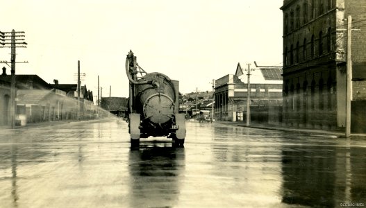 DCC Works Truck in Crawford Street, heading south towards the Oval c1925