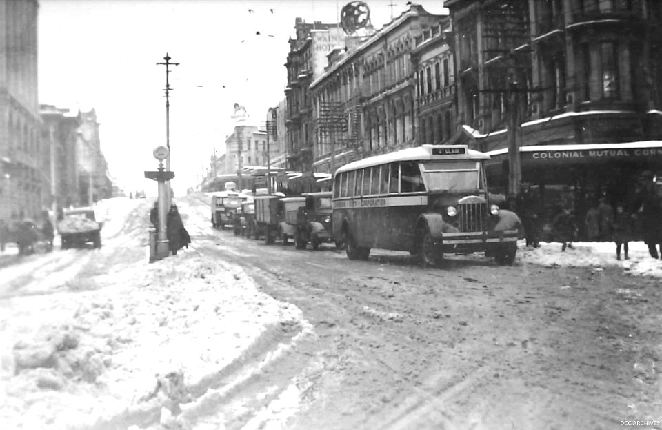 Princes Street, showing effect of heavy snowfall, 1939