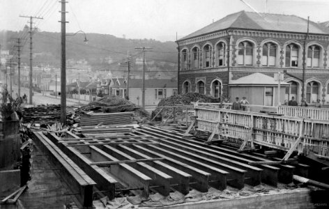 Union Street Bridge in course of reconstruction, 1924 photo