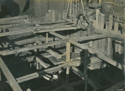 Vertical Retort Installation in progress, Dunedin Gasworks, 1927