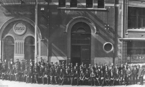 Electricity Staff outside First Head Office and Convertor Station c1922