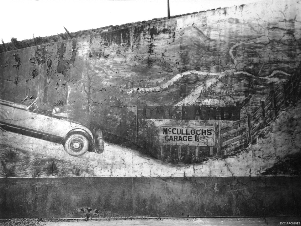 View of Wall of Overbridge, Main South Road, 1935