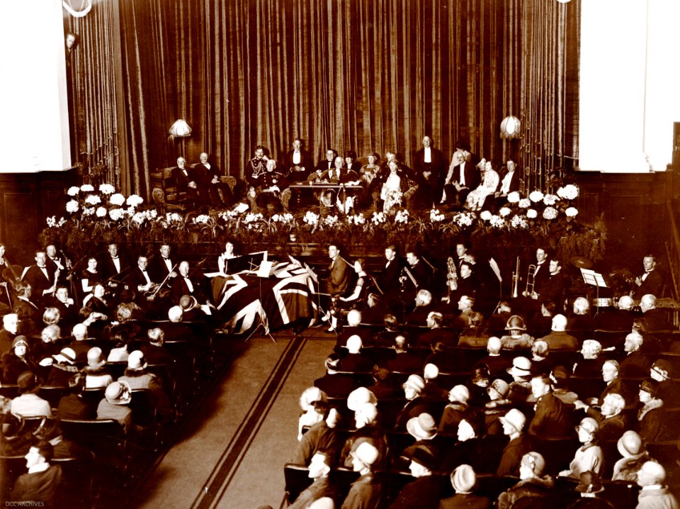 Opening Ceremony held in the Dunedin Concert Chamber, 1930