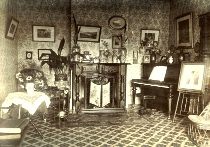 Interior of House, possibly Mosgiel or Taieri area c1906