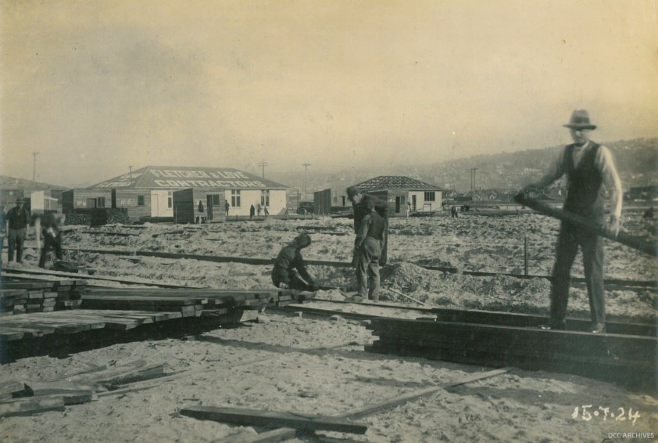 Construction of the New Zealand & South Seas Exhibition, Logan Park 1924-1925