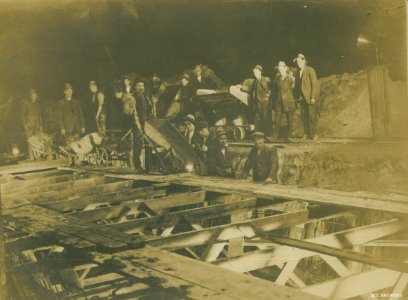 Night Work on the Opoho Creek Channel 1925