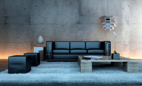 Modern Luxury Living Room Interior | Loft Apartment Architecture photo