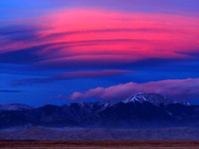 Lenticular Cloud over Great Sand Dunes and Mount Herard photo