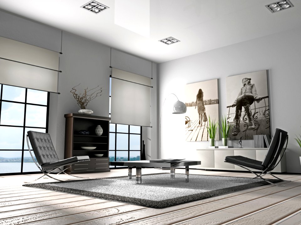Home interior 3D rendering