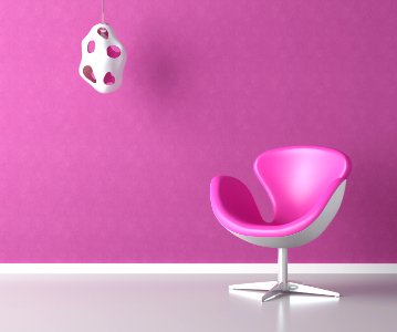 pink interior wall with copy space photo