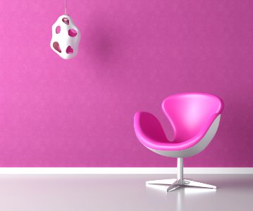 pink interior wall with copy space