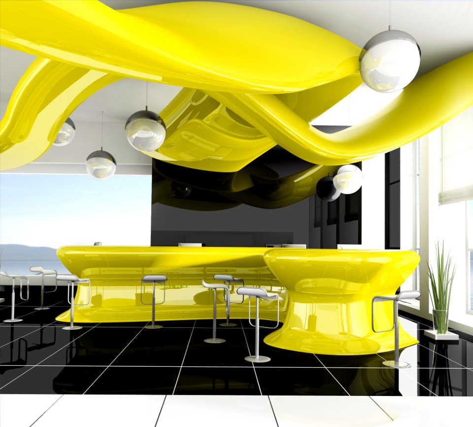 reception in modern hotel