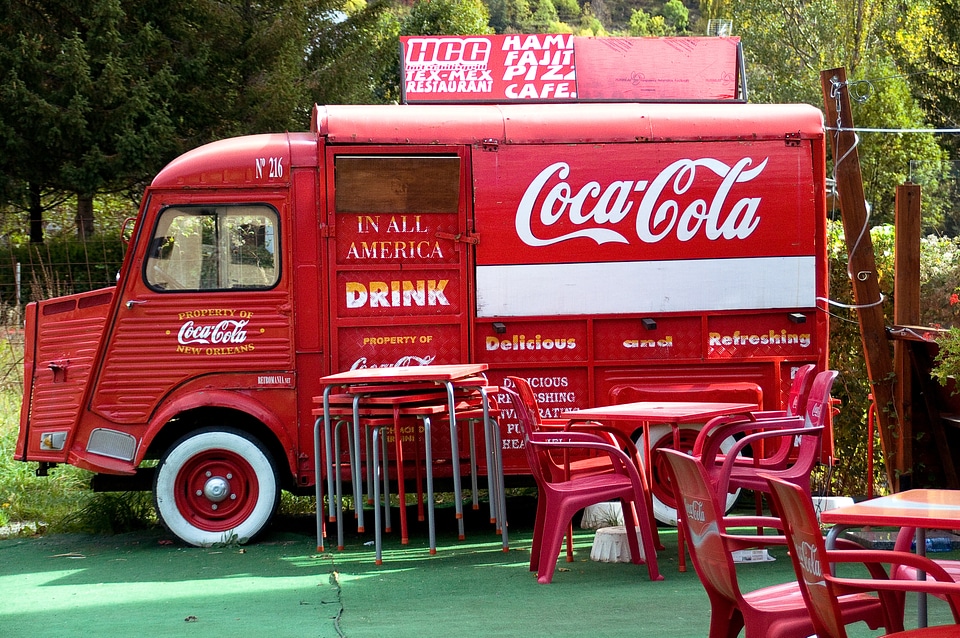 Soft drink van delivery garden