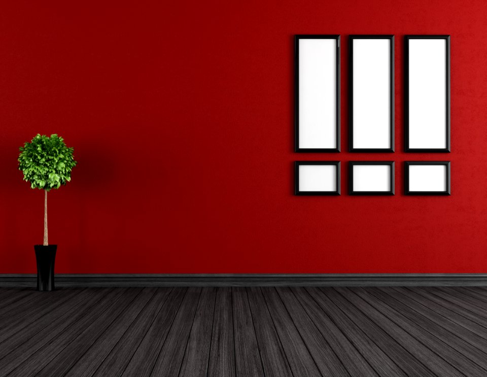 empty red and black room