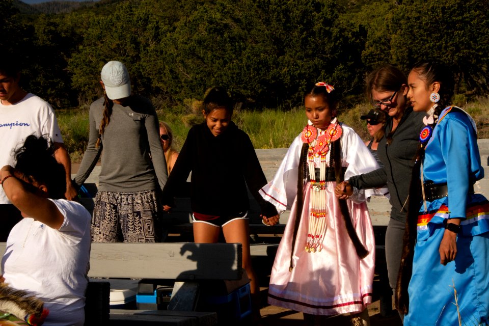 Jicarilla Apache Round Dance with Park Visitors