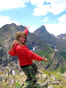 Woman Showing the View in Sand Creek Basin, Great Sand Dunes National Preserve