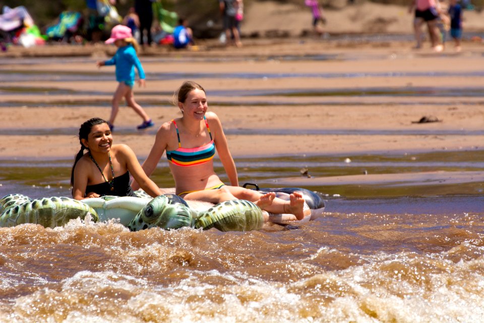 Girls Floating Medano Creek June 2019