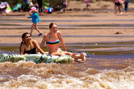 Girls Floating Medano Creek June 2019