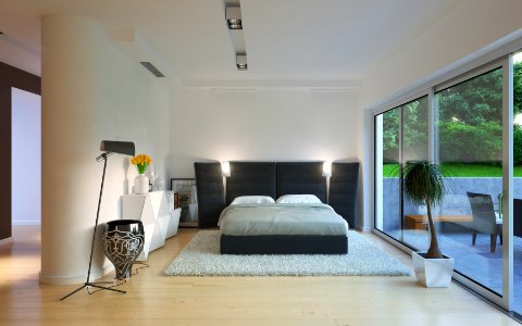 Schlafzimmer mit terrasse - modern style bedroom photo