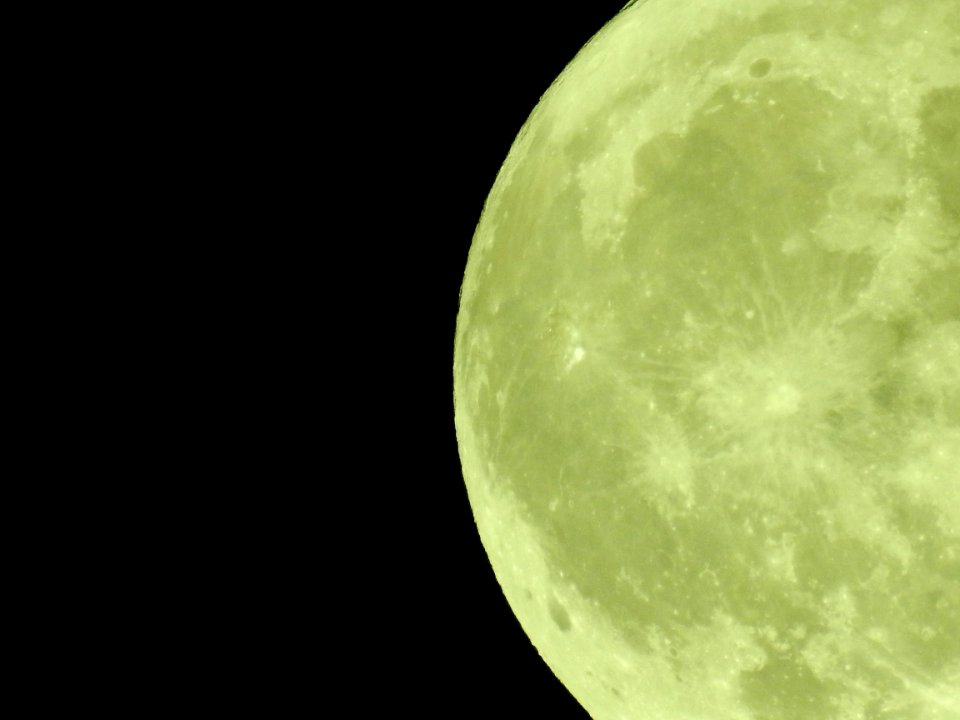 Blue moon, green moon, yellow moon. Tonight's full moon in Fort Collins, Colorado