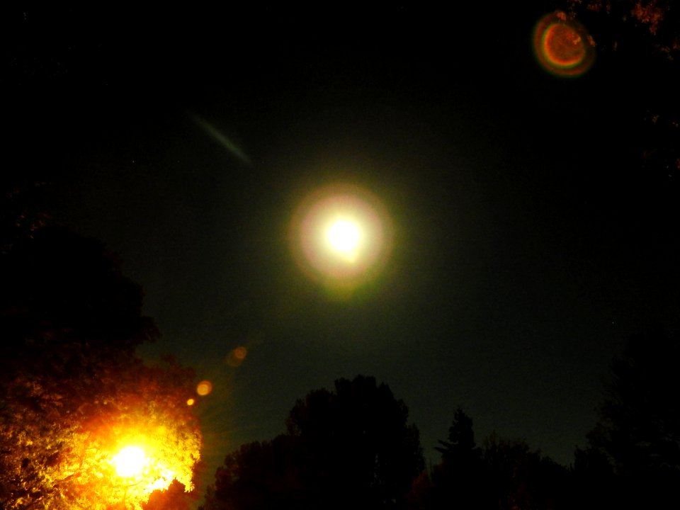Blue moon, green moon, yellow moon. Tonight's full moon in Fort Collins, Colorado
