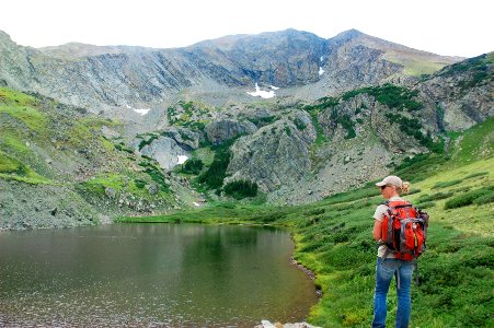 Hiker at Medano Lake, Great Sand Dunes National Preserve