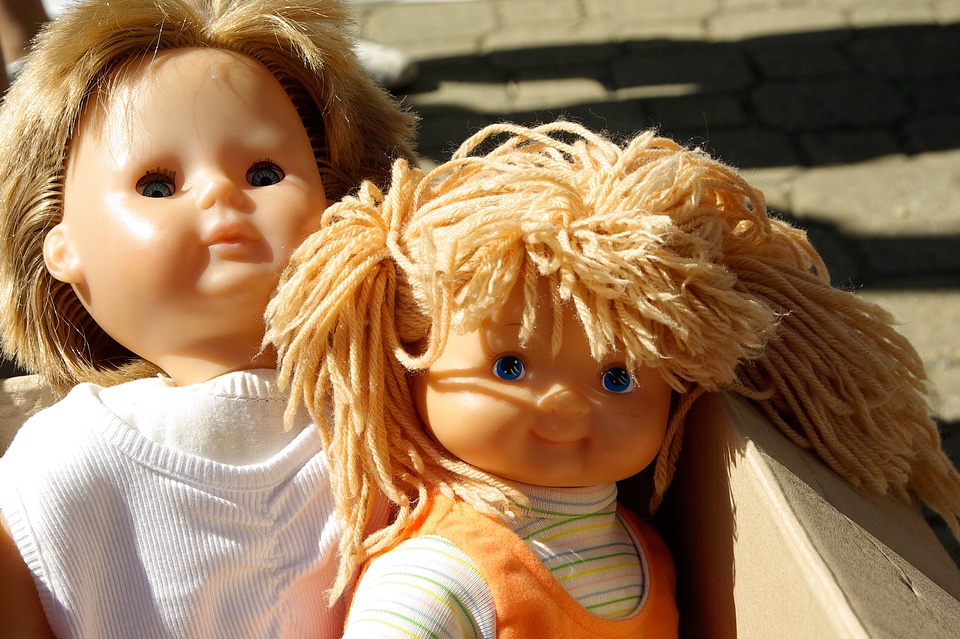 Flea market dolls toys