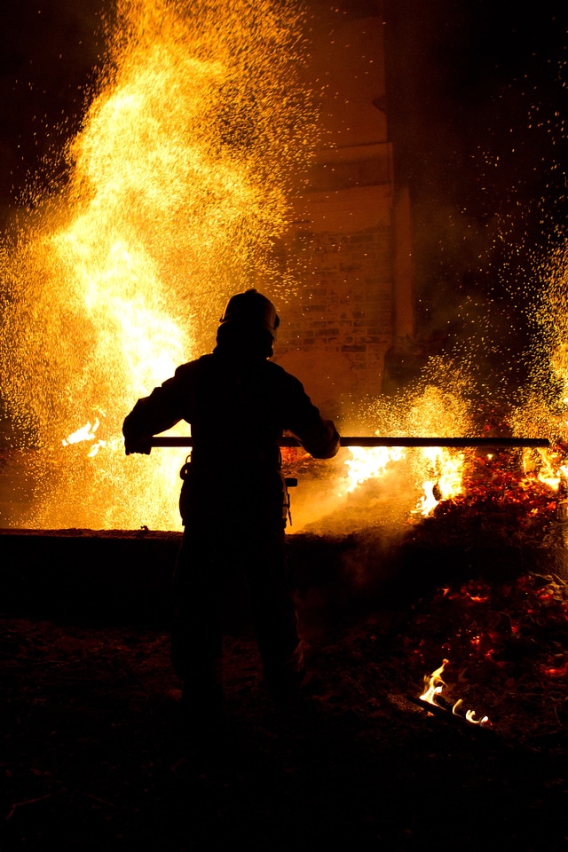 Fire firefighter sparks