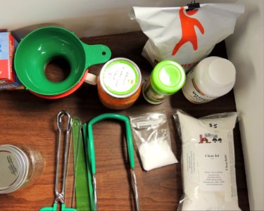 Canning supplies from above