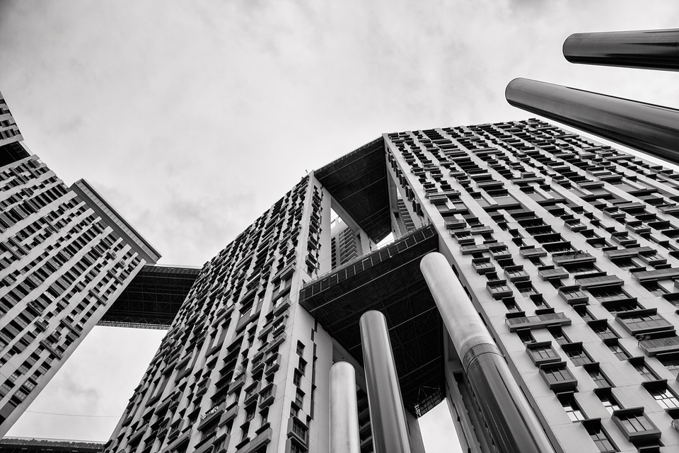 Landscape building wide angle