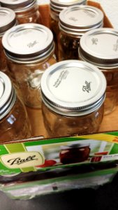 Home canning jars, lids and rings photo